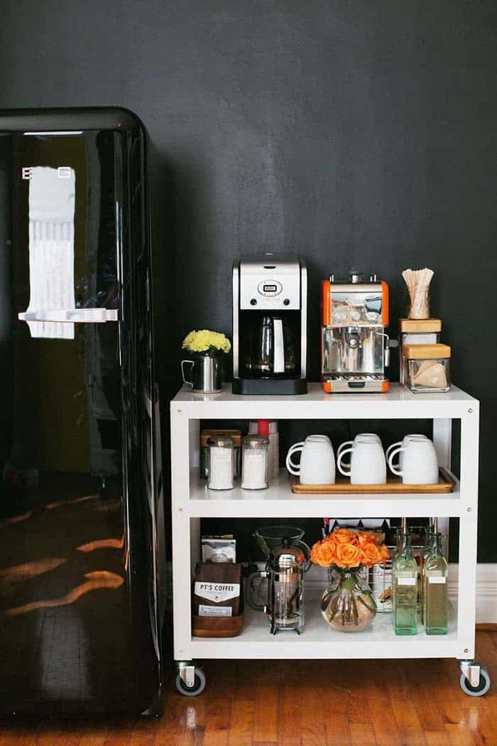 Make a Space-Saving Coffee Station with a Movable Cart