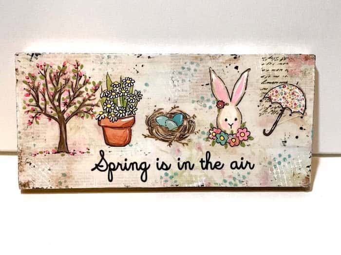 Cottage Cute Mixed Media Spring Sign