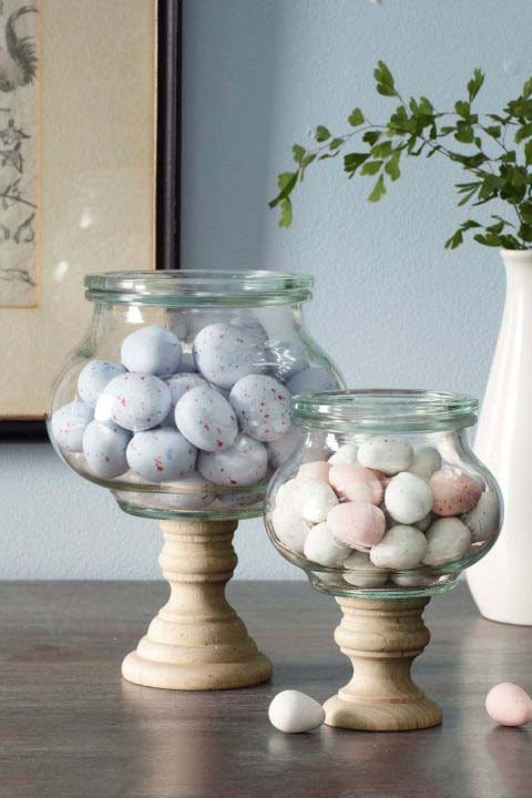 Craft Rustic Stands for Your Easter Candy Jars