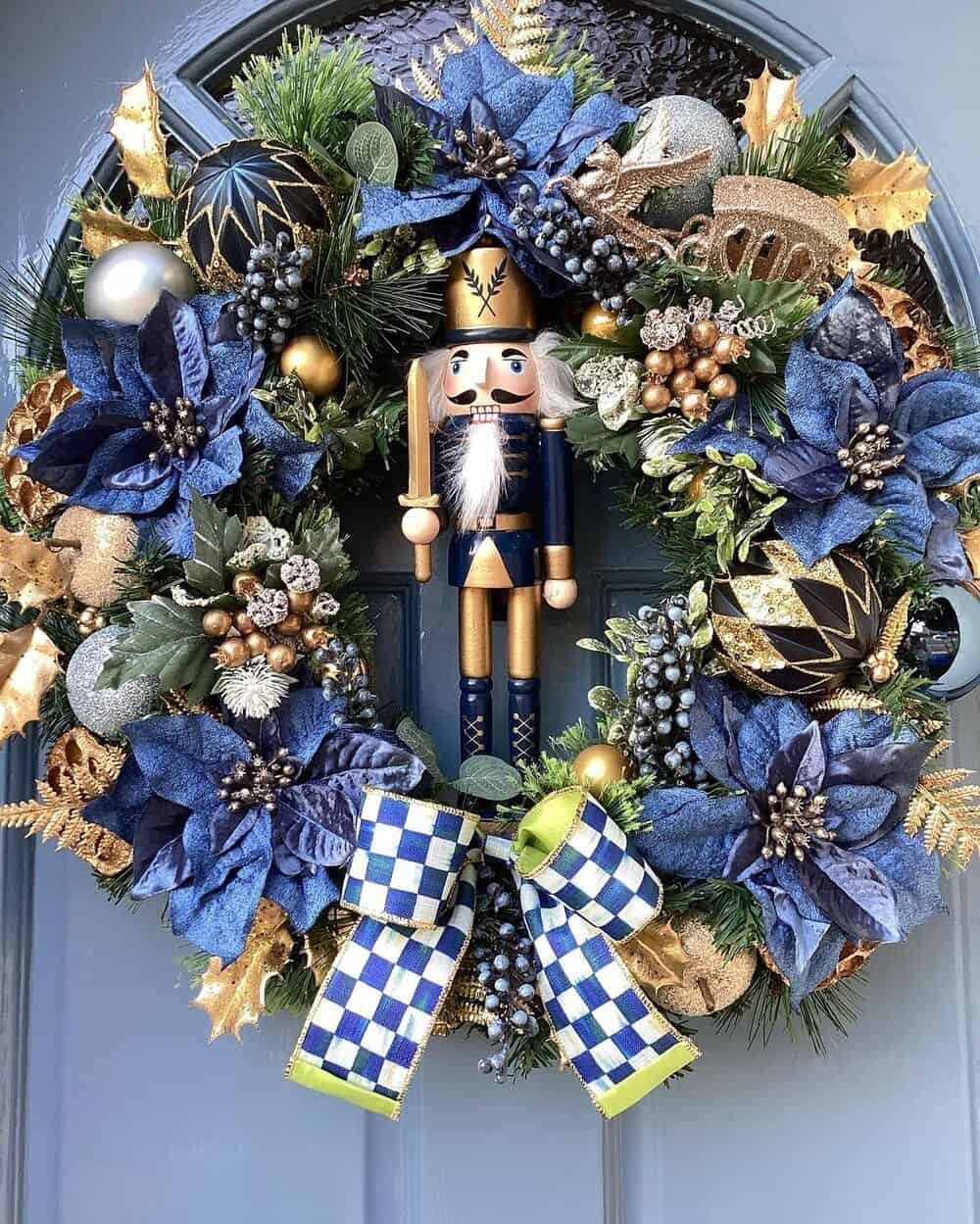 Blue And Gold Wreath