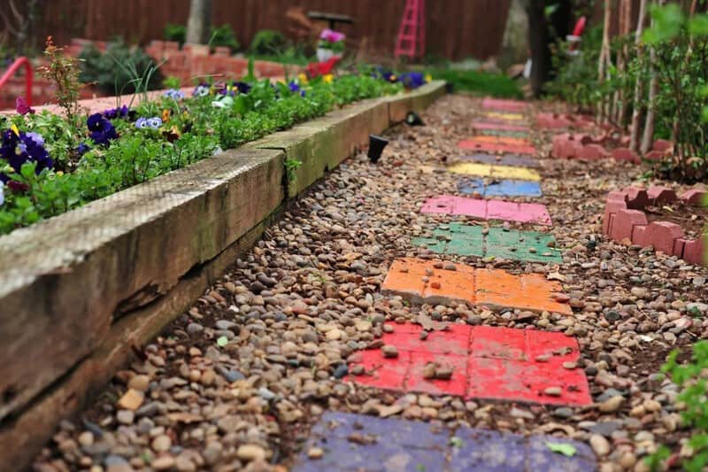 Painted Pavers Idea For A Garden Path