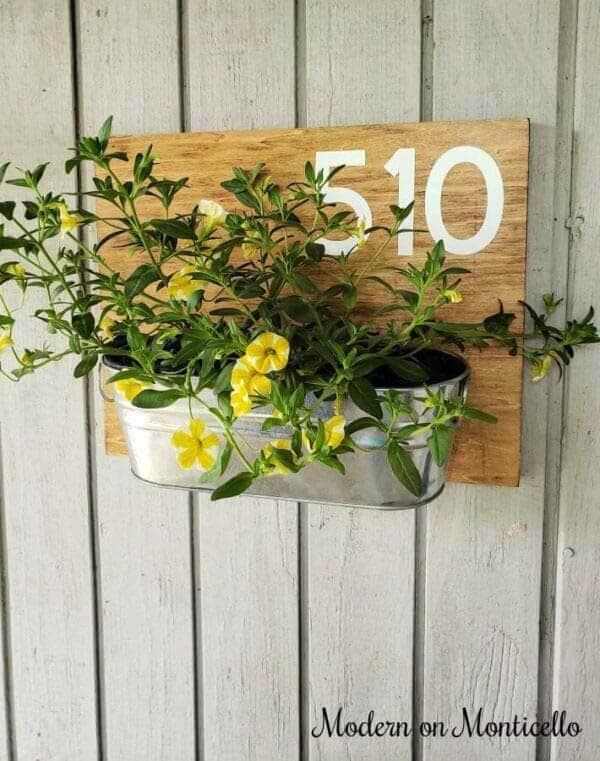 Vintage Planter With House Number