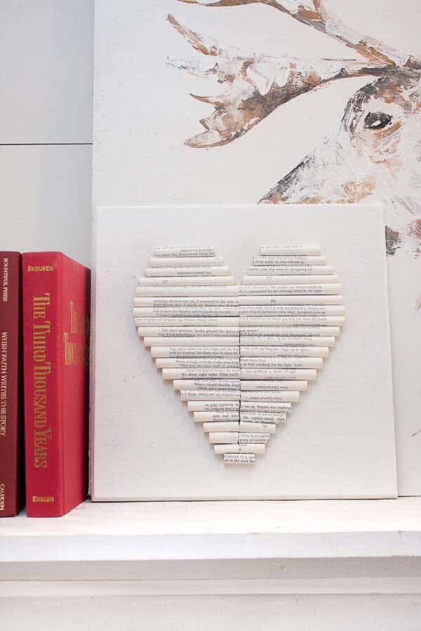 Sophisticated Heart Art using Rolled Book Pages