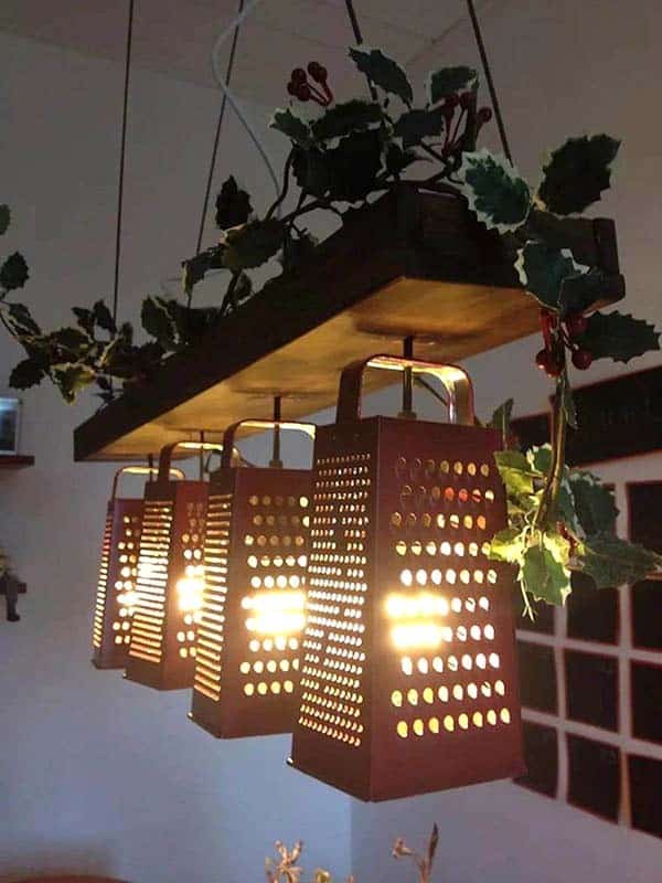 Make Rustic Hanging Lights with Cheese Graters