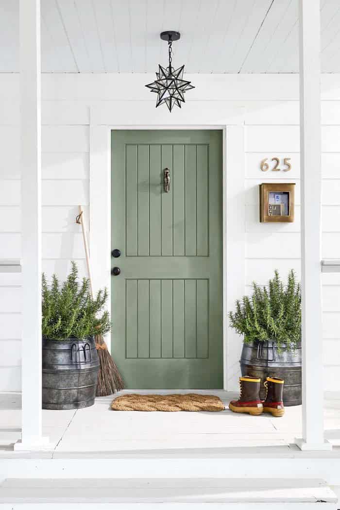 Sage Green Paneled Door