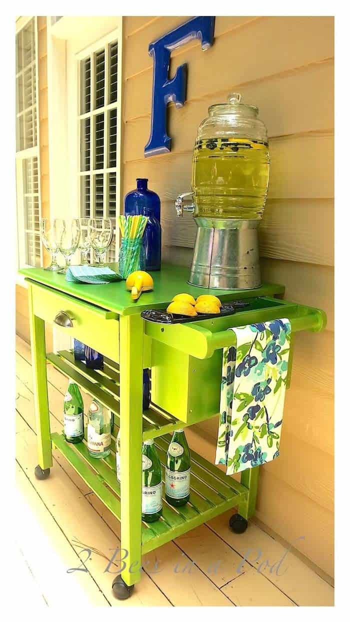 Citrus Colored Kitchen Cart