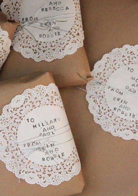 Use Customized Vintage Doilies for Your Gift Wraps