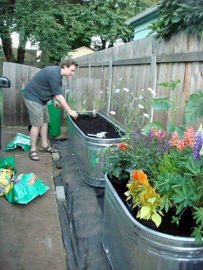 Raised Garden Beds Using Farm Water Troughs