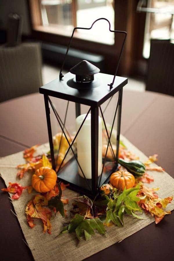 Stand Out with a Leafy Fall Lantern Centerpiece