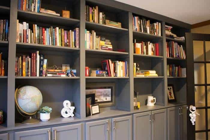 Stately Wall of Built-in Bookcases