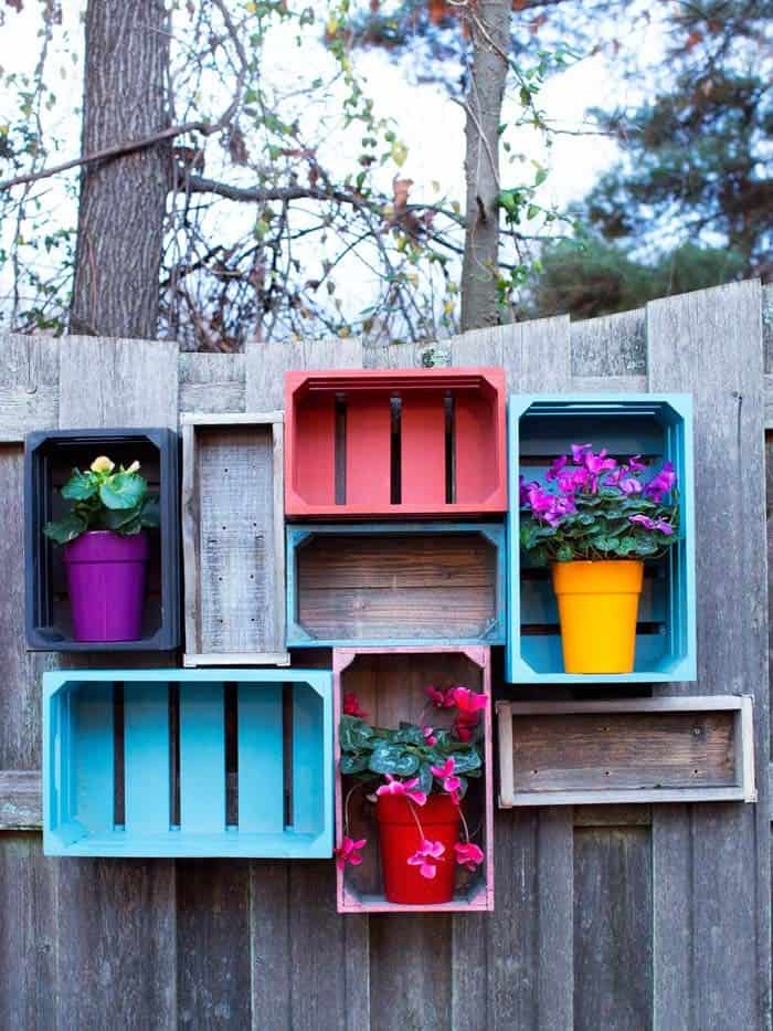 Colorful Storage From Painted Crates