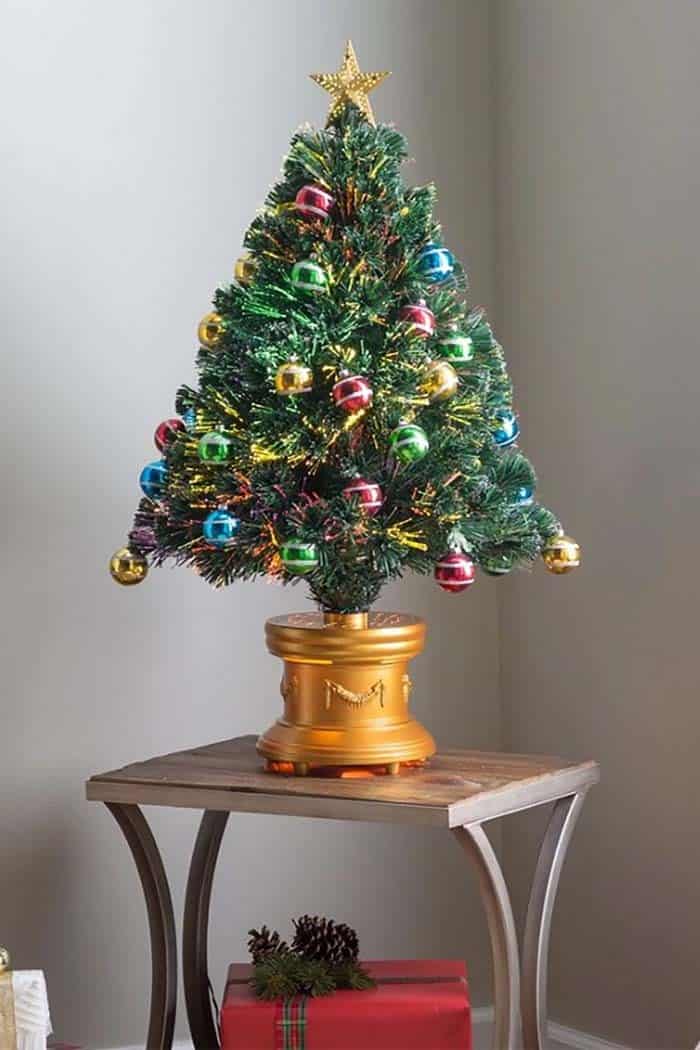 Tabletop Fiber Optic Tree With Ornaments