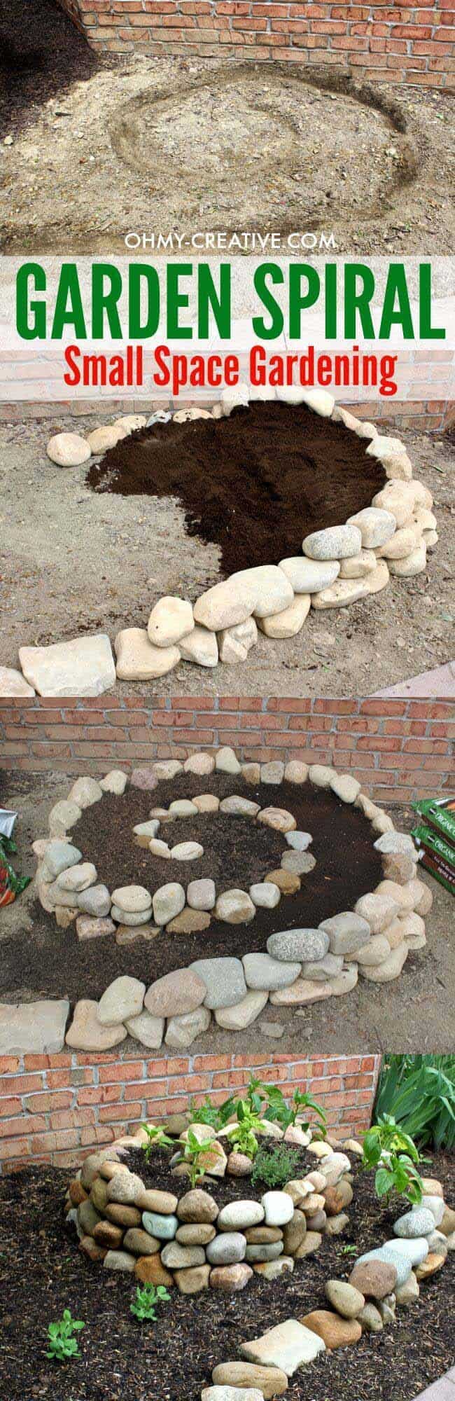 Build a Raised Bed Garden with Spiral Rock Arrangement