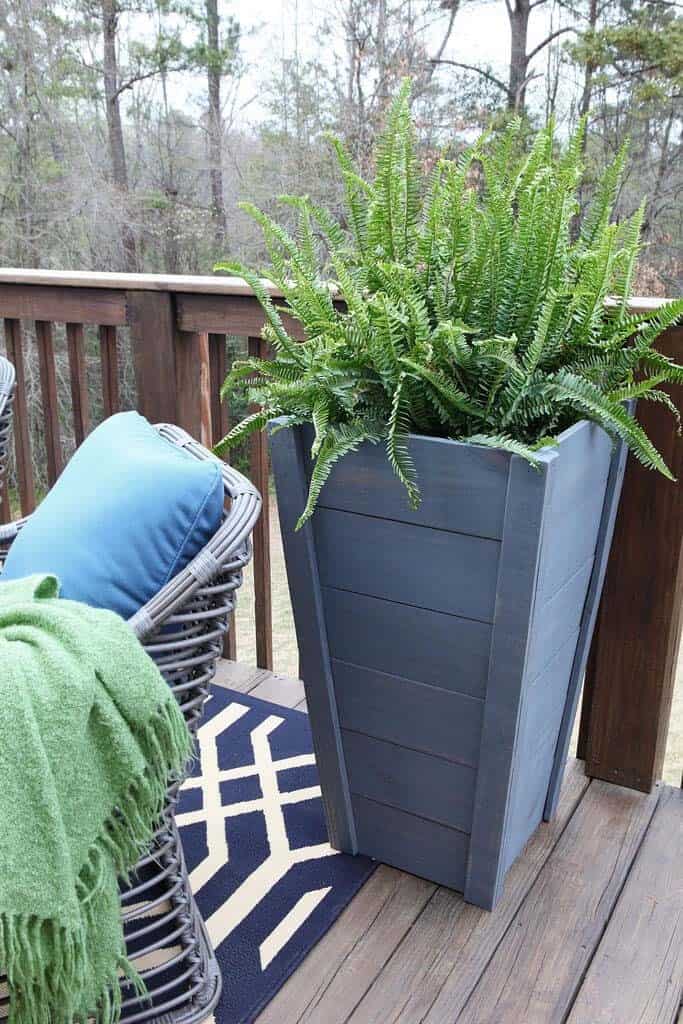 Elevate Your Deck with DIY Painted Wood Tall Planter