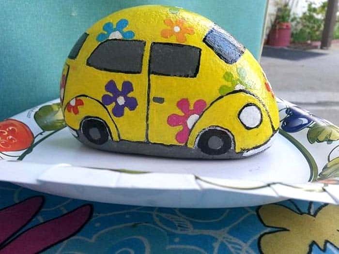 Painted Rocks With Cars