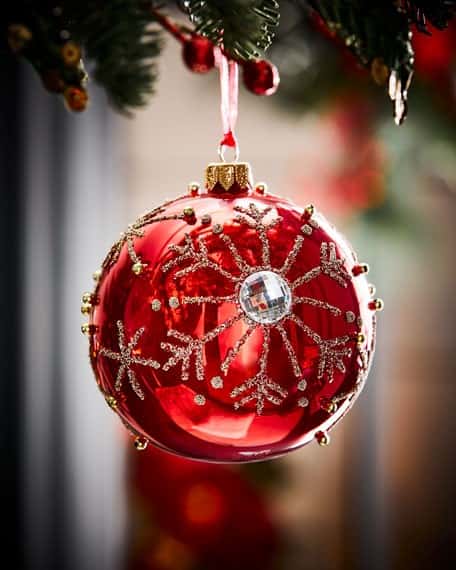 Add Glamour to Your Tree with a Red Opal Glass Ball