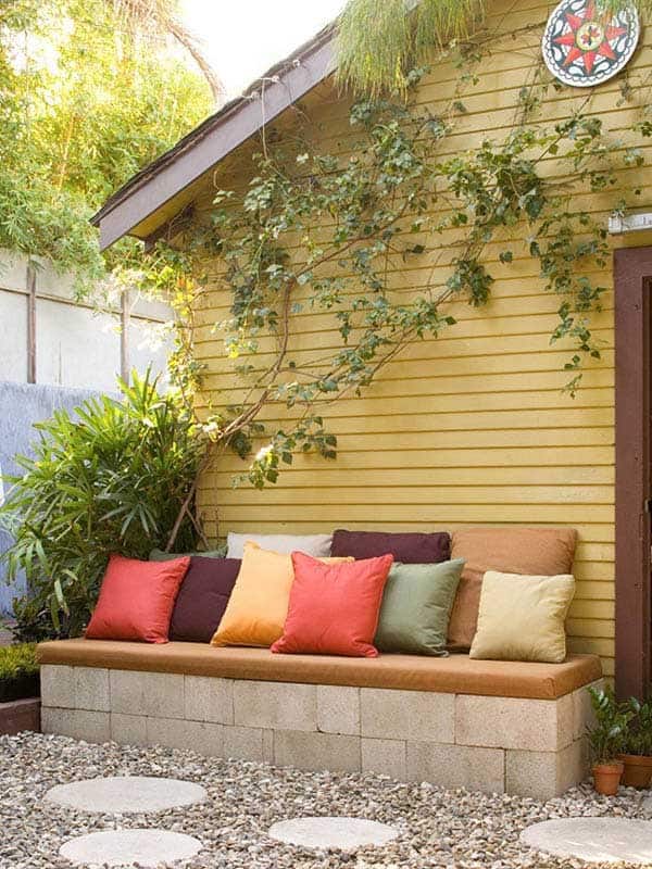 Build a Stylish Patio Bench with Cinder Blocks