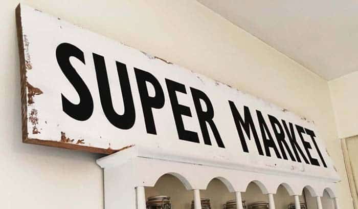 Antique Super Market Farmhouse Sign