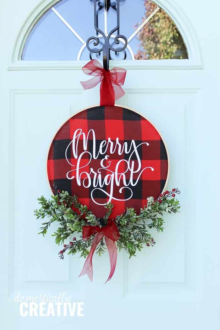 Transform a Hoop into a Classy Buffalo Plaid Wreath