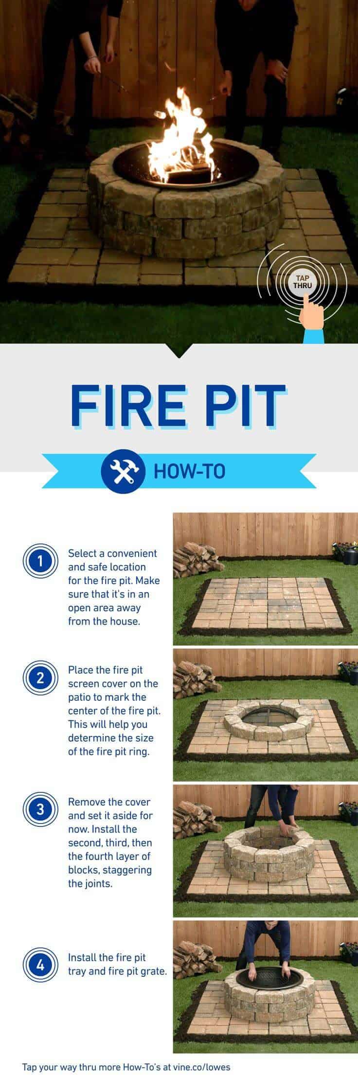 DIY Fire Pit Idea On Concrete Slabs