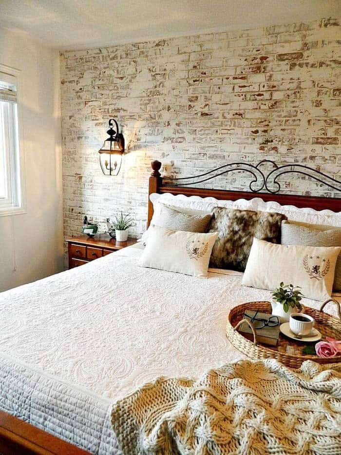 Faux Brick Accent Wall Idea