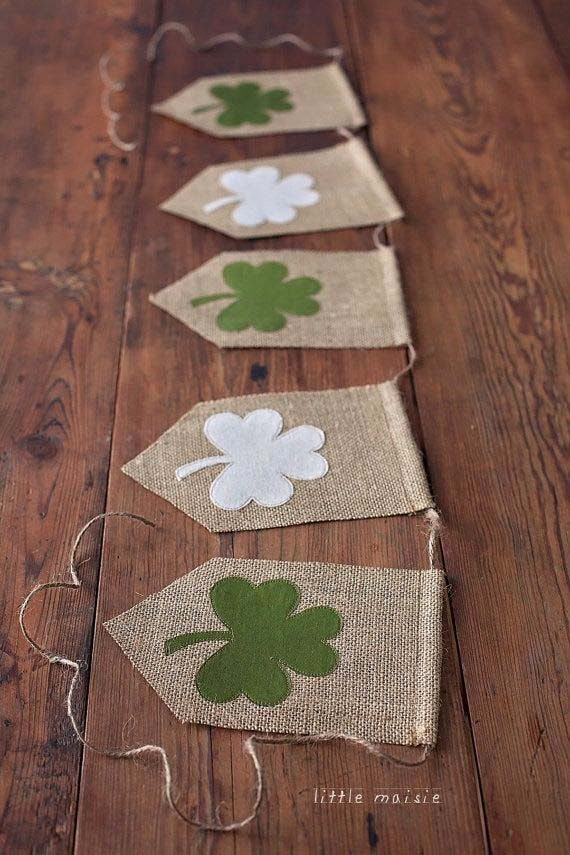 Adorn Your Mantel with a Shamrock Burlap Banner