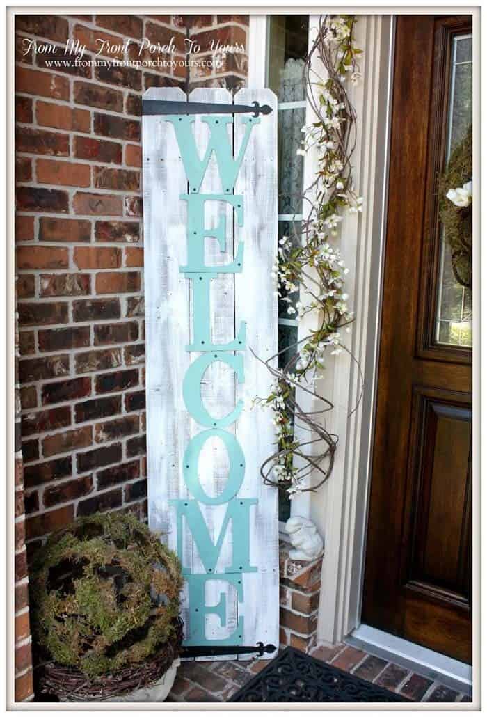 Reclaimed Wood “Welcome” Porch Sign for Easter